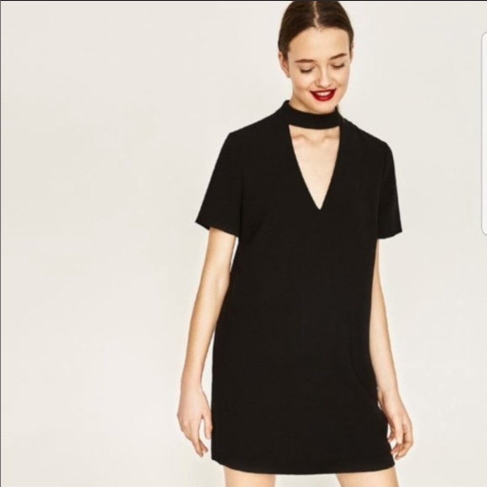 Zara black cut out dress